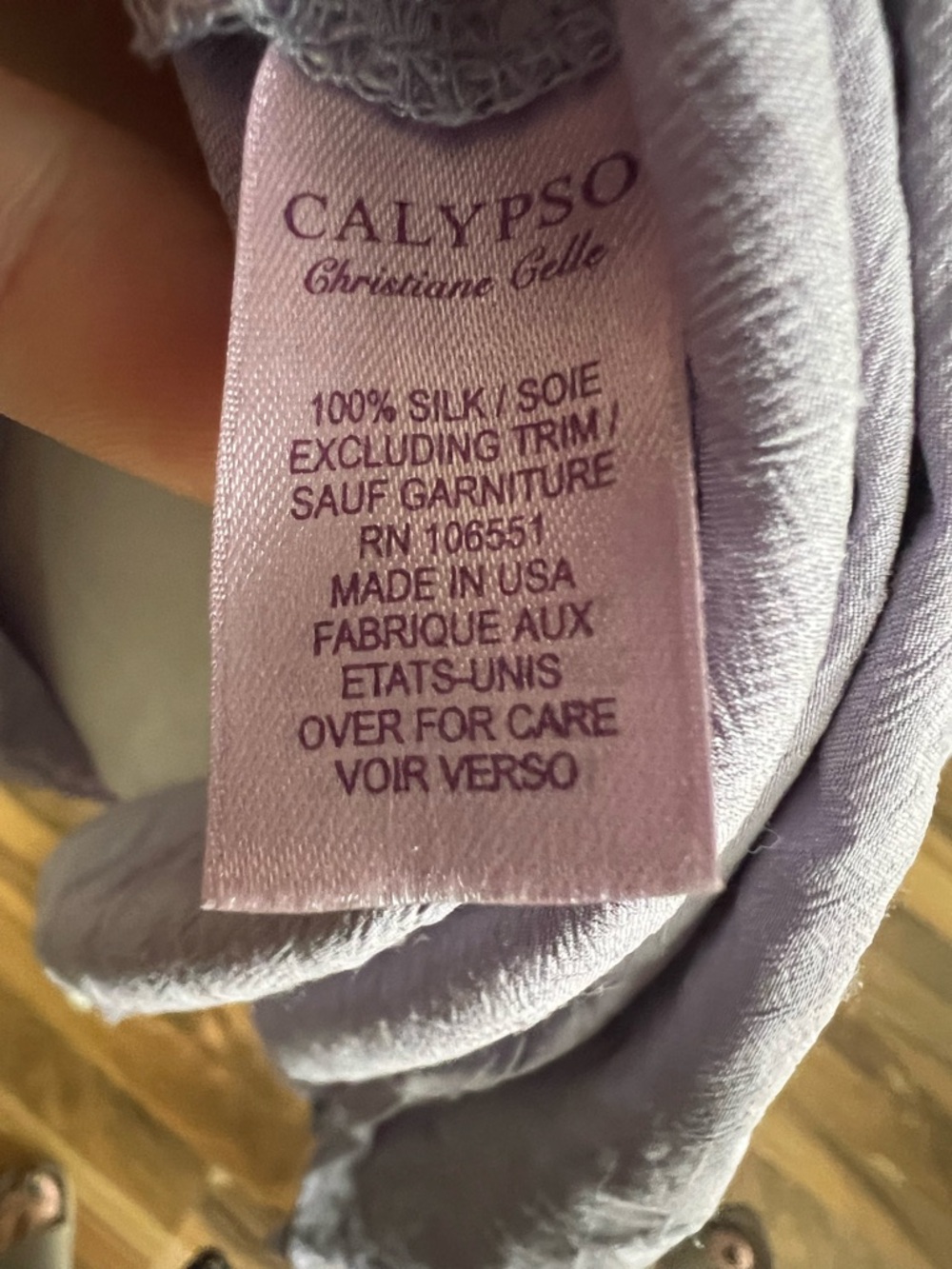 Calypso Christiane Celle Lavender / Purple Tiered Silk Midi Skirt, Medium - Picture 4 of 7